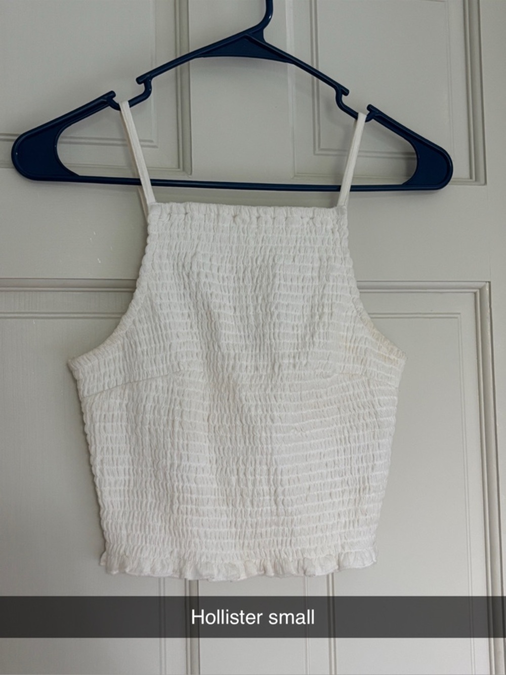 Hollister White Smocked Square-Neck Cami